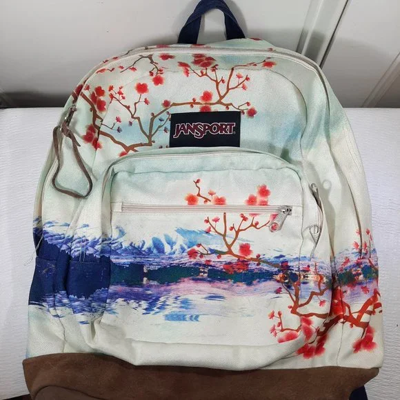Jansport Accessories Jansport Japanese Cherry Blossom Backpack Pink Flowers Tree Read For Repair Poshmark